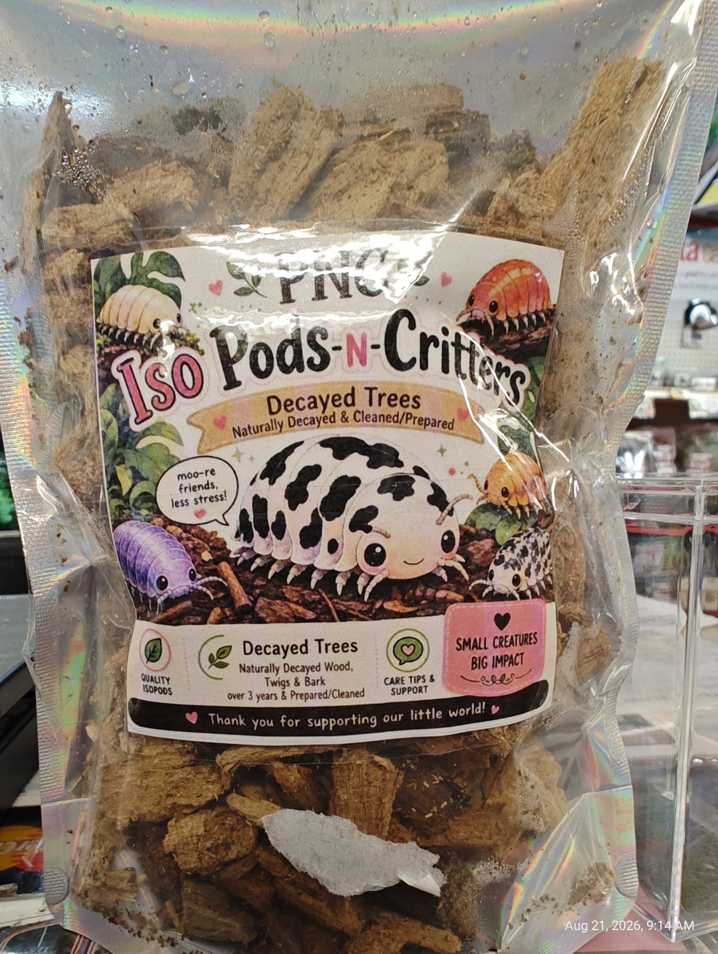 Isopod Decayed Hardwood Small Chunks Naturally Collected & Prepared