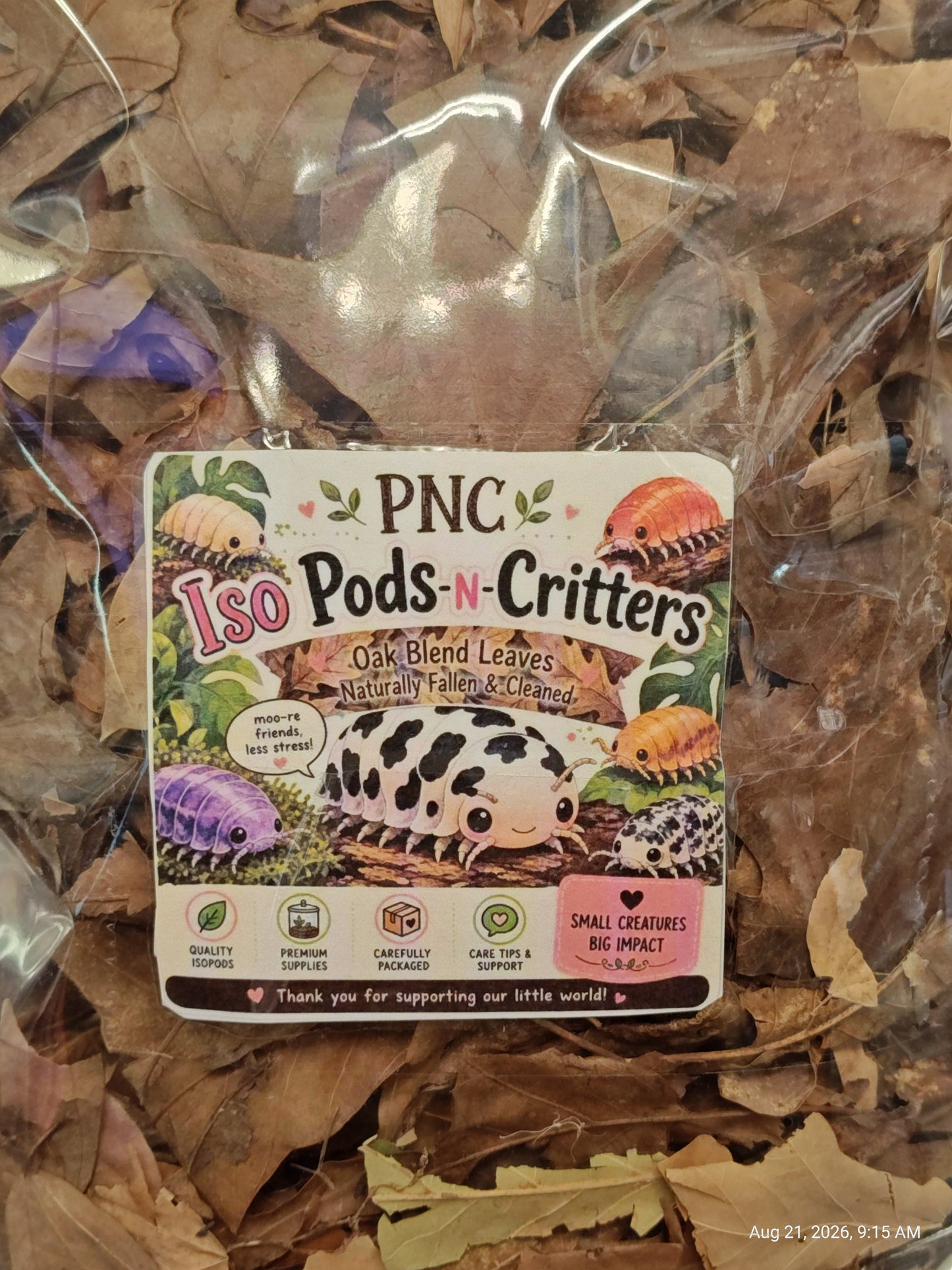 Isopod Oak Leaf Mix Naturally Collected ,Cleaned & Prepared