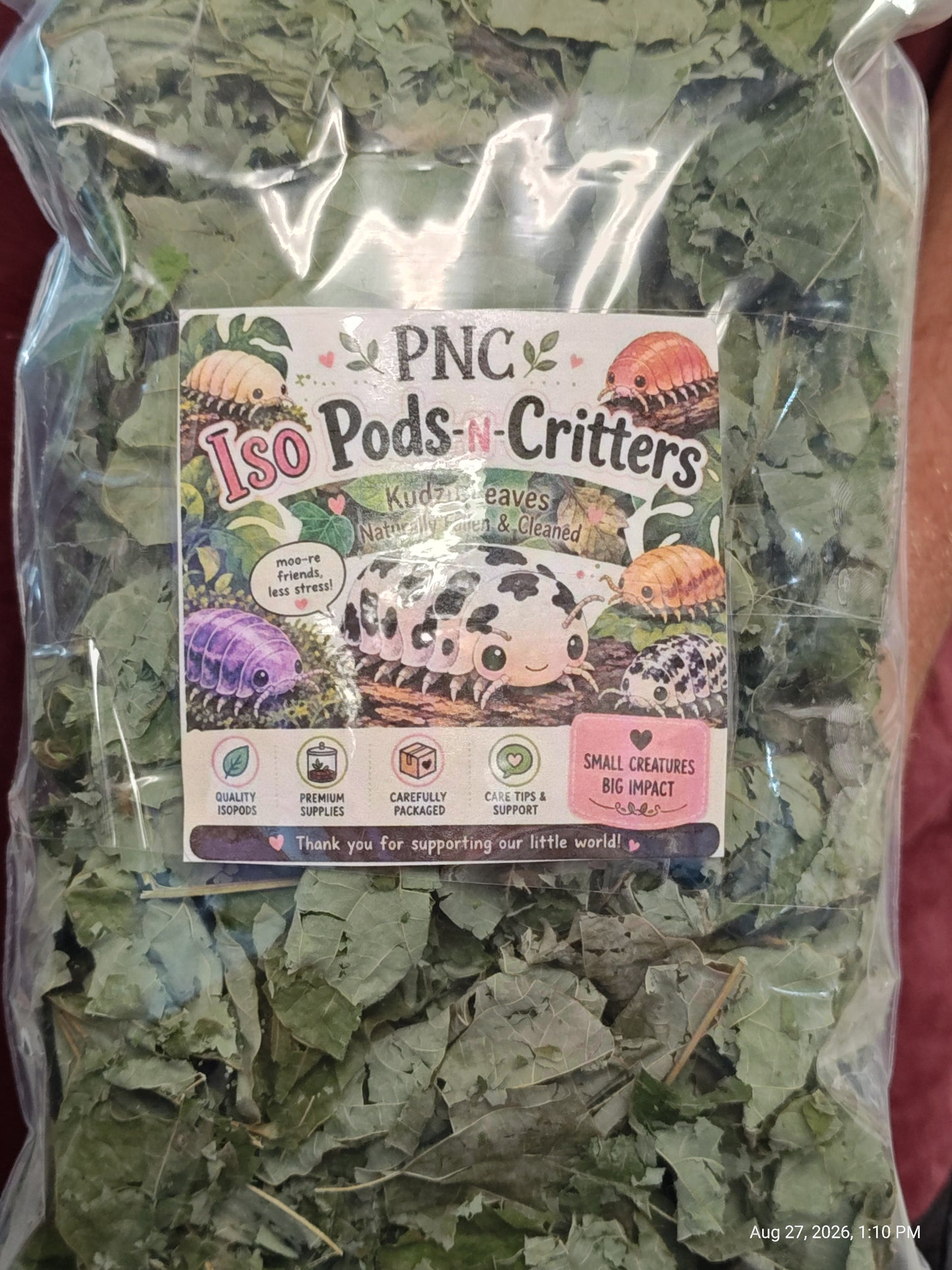 Isopod Kudzo Leaves Naturally Collected ,Cleaned & Prepared