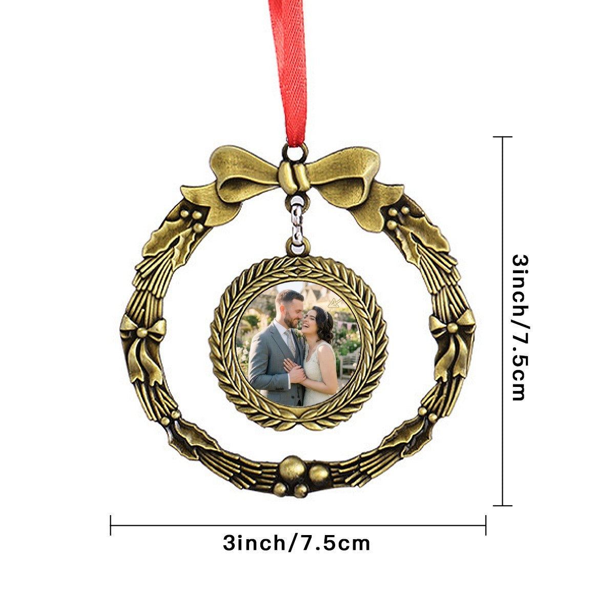 Personalized Christmas Wreath Photo Ornament - Upload Your Photo