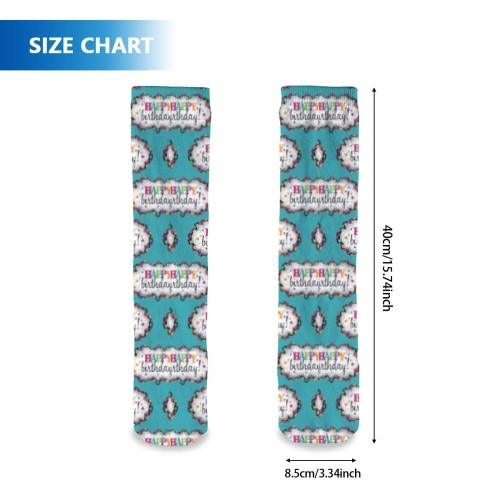 Personalized Happy Birthday Socks | Custom Name Birthday Socks | Teal Novelty Gift
