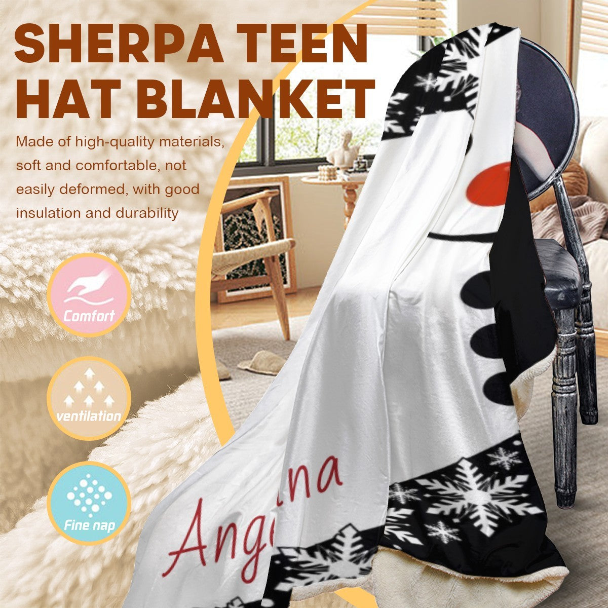 Personalized Snowman Hooded Blanket | Custom Name Gift