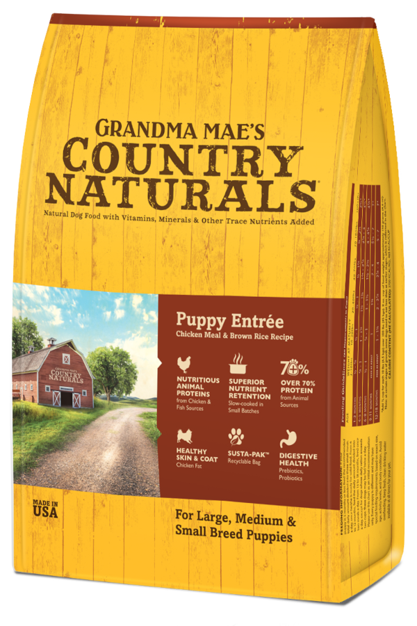 Grandma Mae's Country Naturals Puppy Entrée with Meat & Brown Rice
