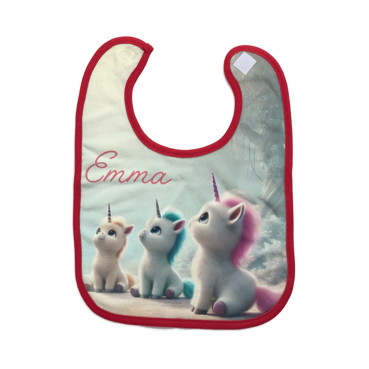 Personalized Three Baby Unicorns Bib - Add Your Name