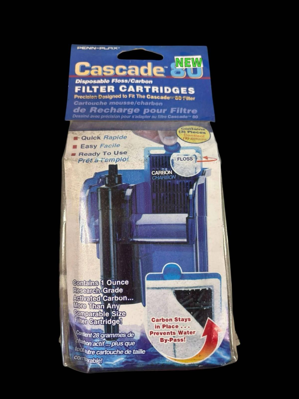 Penn-Plax Cascade 80 Disposable Filter Cartridges New 3-pack