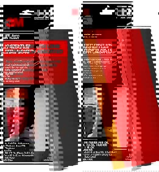 3M High-Strength Lens Repair Film Assorted includes red, amber, and clear sheets for quick repairs.