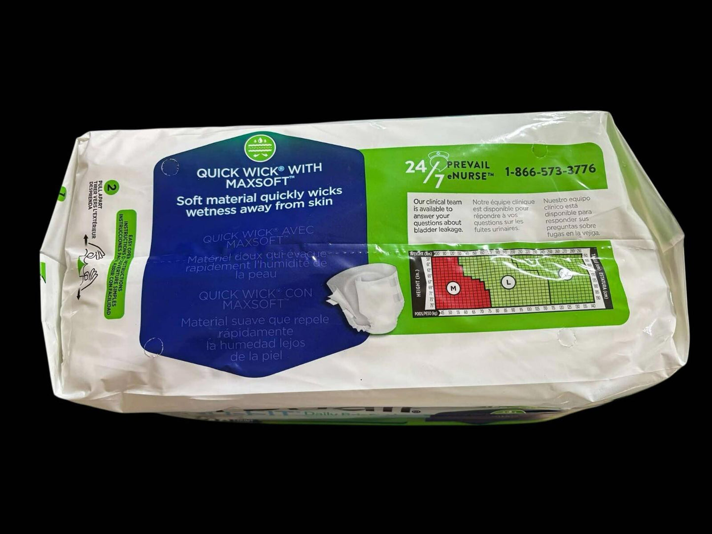 Prevail Nu-Fit Daily Briefs Adult Diapers w Tabs Maximum Absorbency Medium *READ