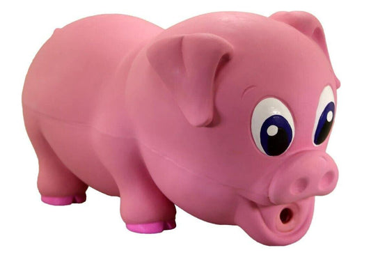 Naturflex Jumbo Hippo or Pig Latex Dog Chew Toy | Huge, All-Natural,Soft, Squeak