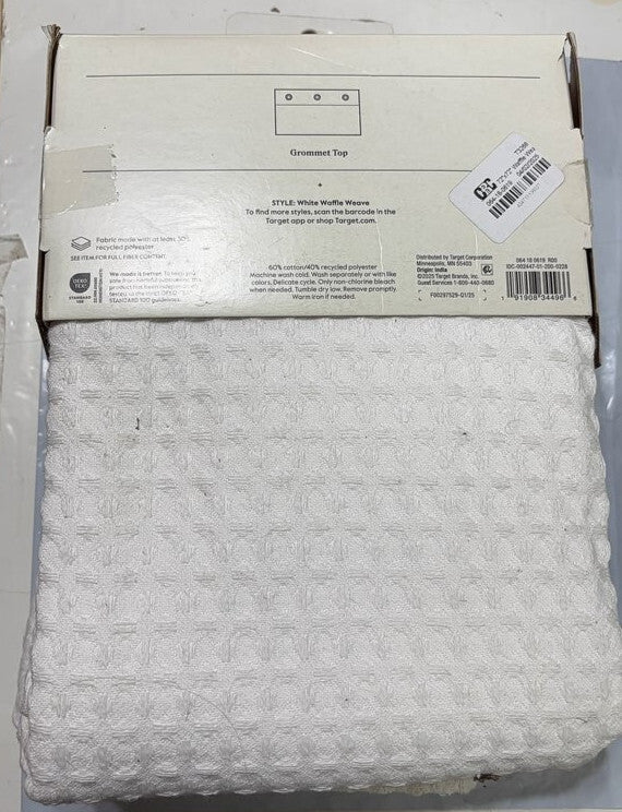 Threshold Waffle Weave Shower Curtain 72 by 72 White NWT