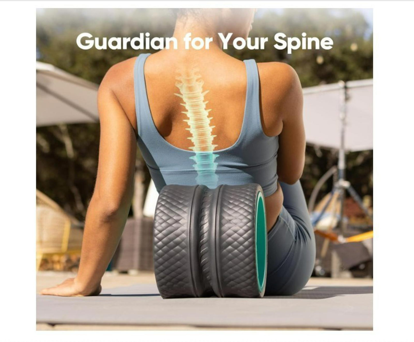 FitBeast Back Roller - 12 InDeep Tissue Massage Wheel, Yoga Wheel & Back Stretch