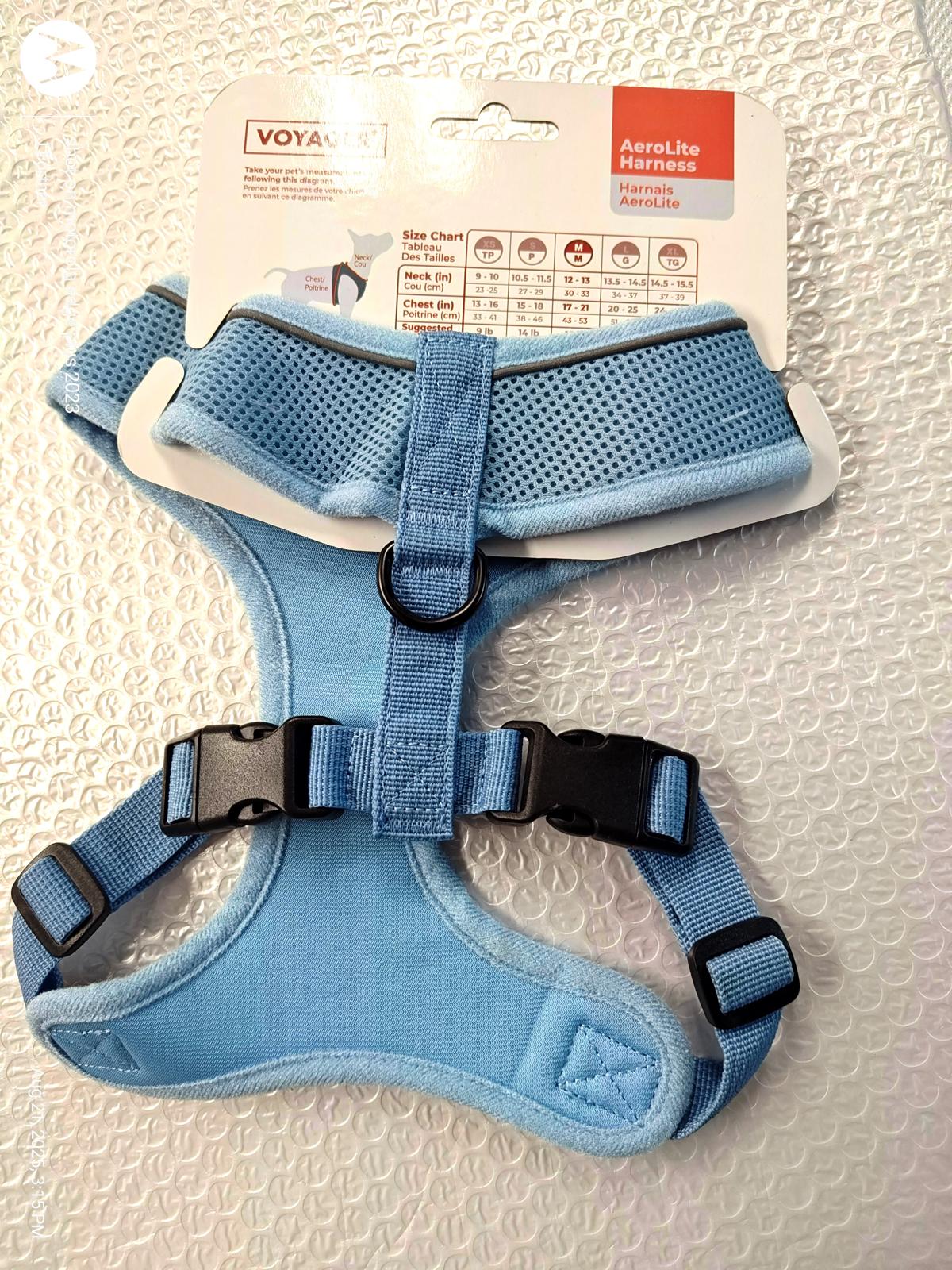 Voyager Blue Pet Harness with breathable mesh design and adjustable straps.