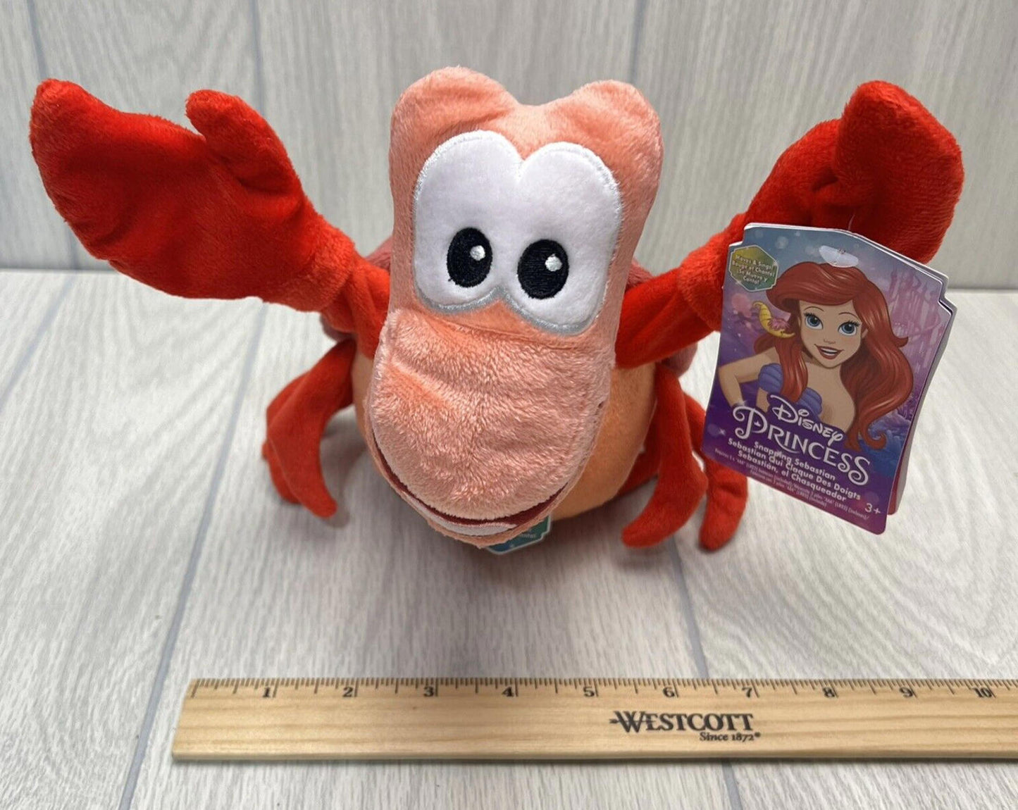 Disney Princess Singing & Snapping Sebastian 10 inch Plush Stuffed Animal Crab