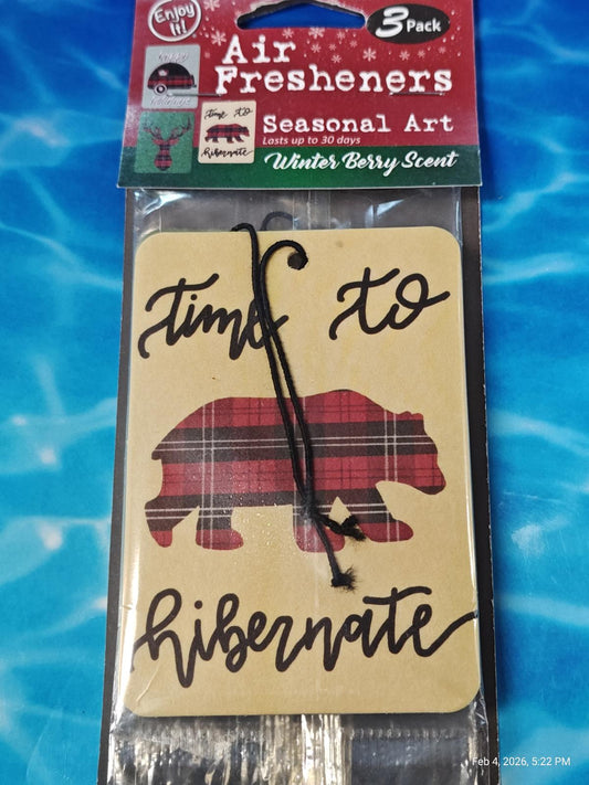 Air Fresheners featuring a bear design with a winter berry scent, perfect for seasonal decor.
