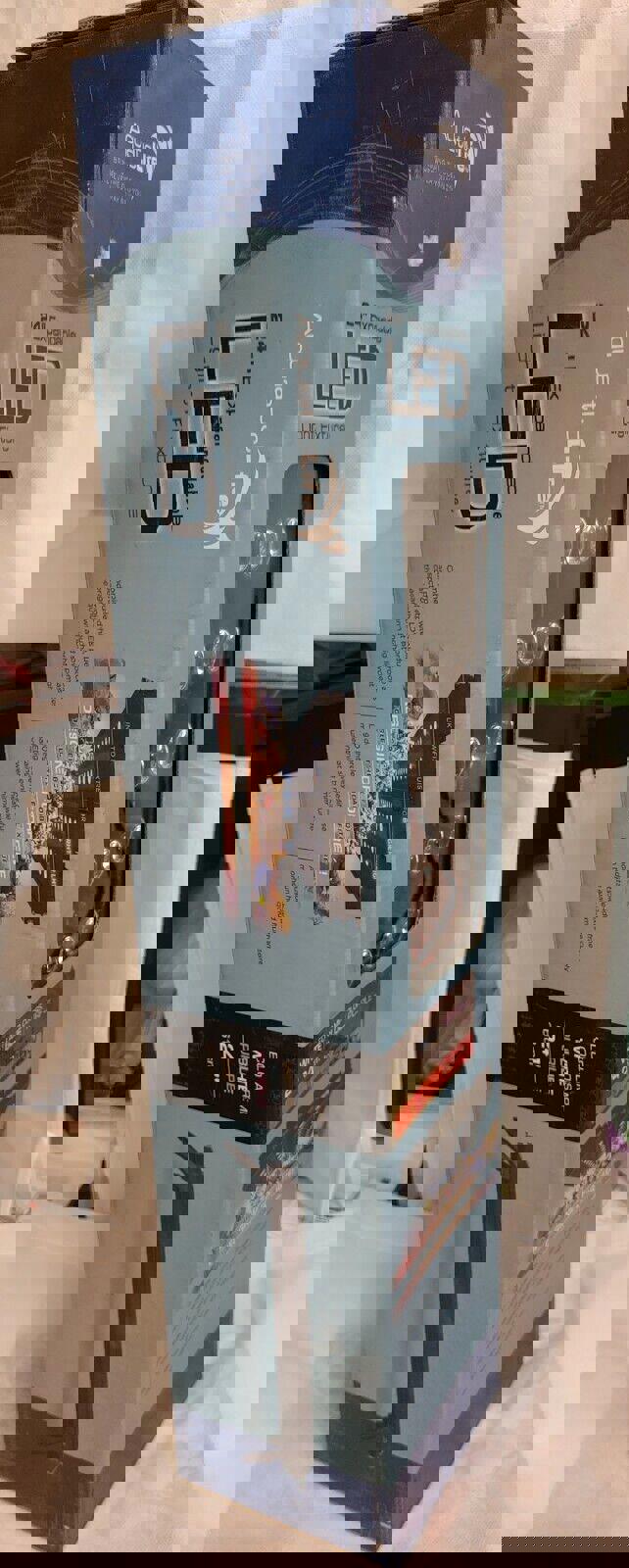 AquaticLife 84-inch expandable LED light fixture with colorful display and sleek design.