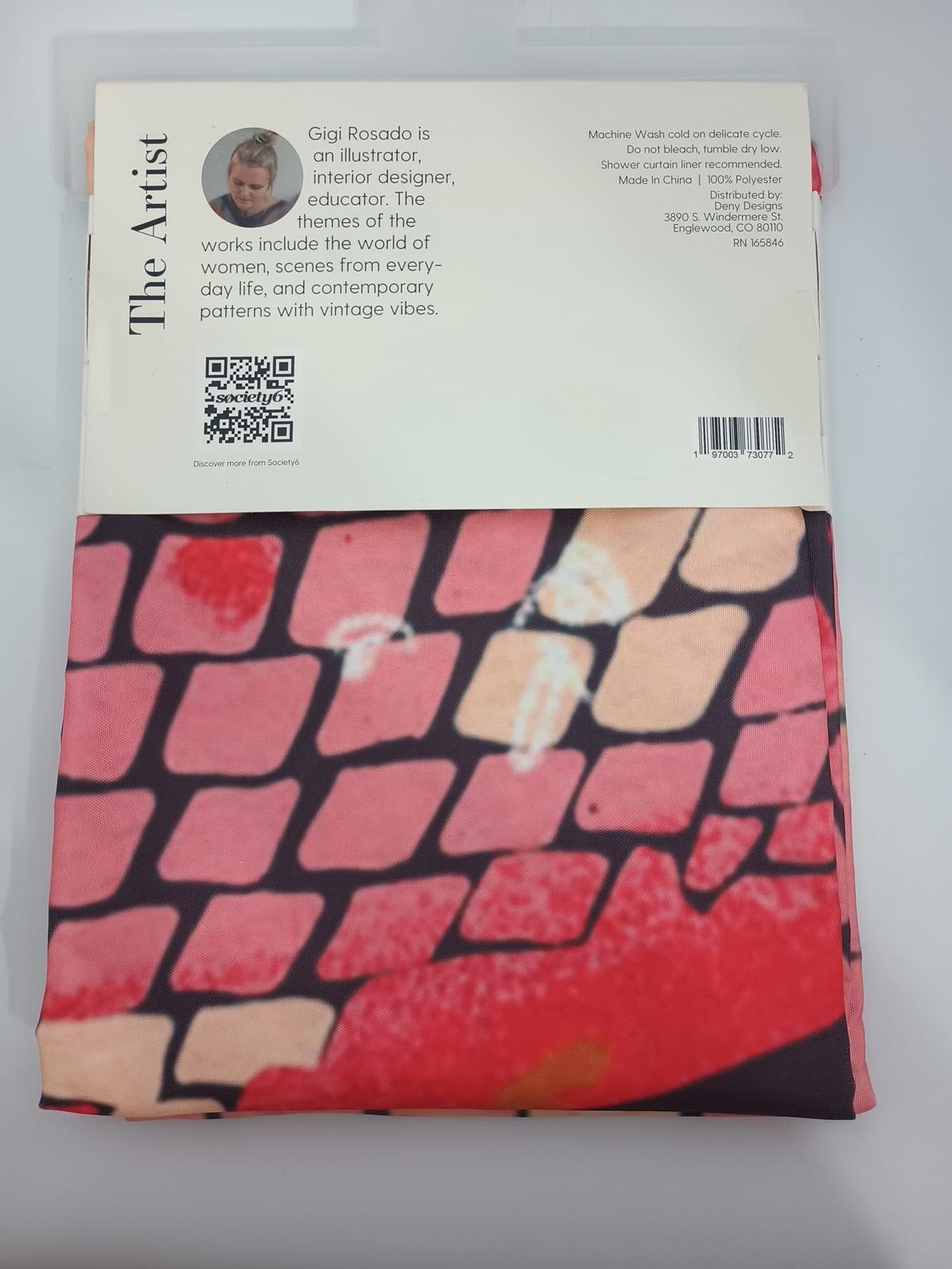 Artist-designed fabric featuring vibrant colors and geometric patterns.