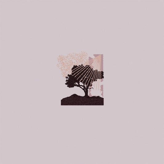 Artistic tree design featuring intricate lines and a soft pink background.