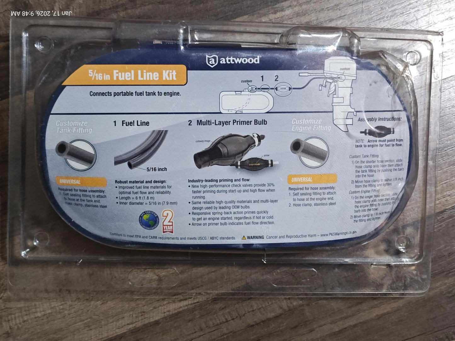 Attwood Fuel Line Kit includes fuel line and multi-layer primer bulb for efficient fuel transfer.