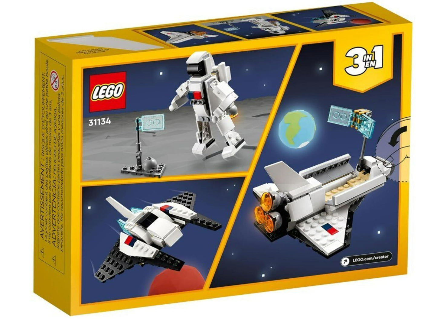 LEGO Creator 3 in 1 Space Shuttle Toys - Space Toys Building Set for Boys & Girl