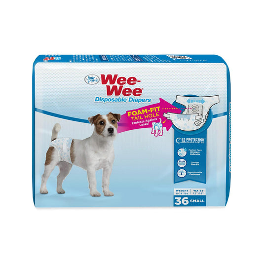 Wee Wee Disposable Dog Diapers 36 Count Small for Incontinence/training