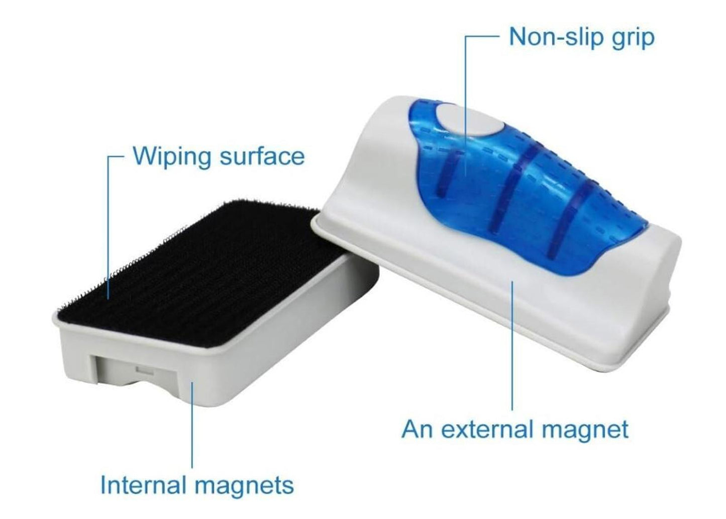 Magnetic Algae Glass Cleaner Scrubber Floats, Non-Scratch, Powerful Magnet Large