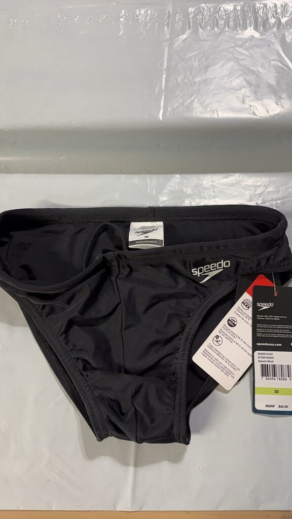 Speedo Endurance+ Men's Swim Brief Black Size 30 NWT