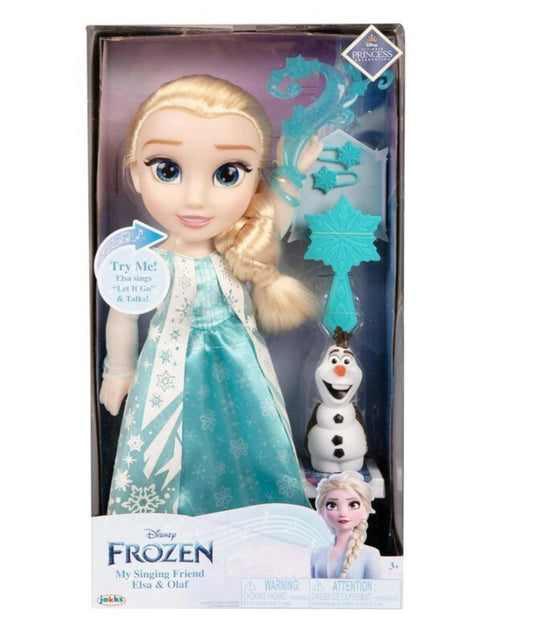 Disney Frozen My Singing Friend Elsa & Olaf DOLL & Accessories Let It Go 'WORKS'