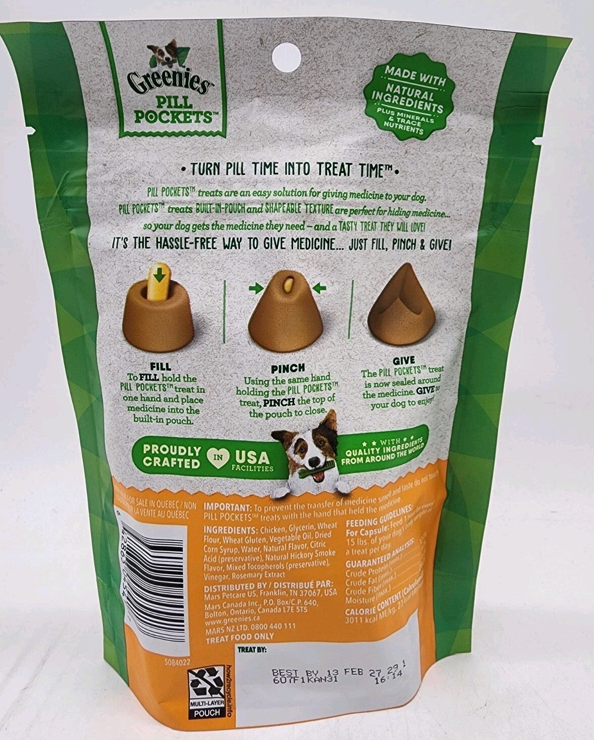 GREENIES Pill Pockets Chicken 7.9 oz 30 Count Capsule Size Dog Treats