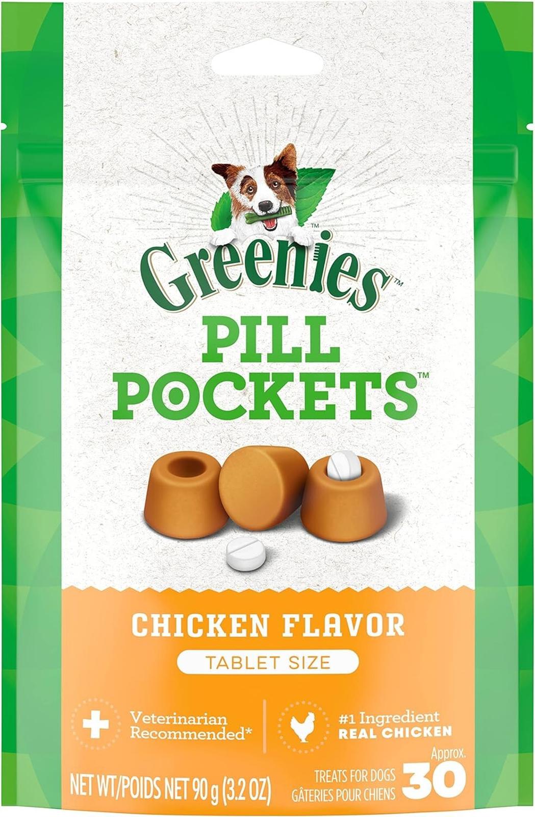 Pet Treat- Pockets for Dogs Tablet Size 30 Count  1 Bag