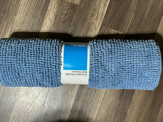 Everyday Chenille Bath Runner - Lite Blue- 20 x 58 Room Essentials  New
