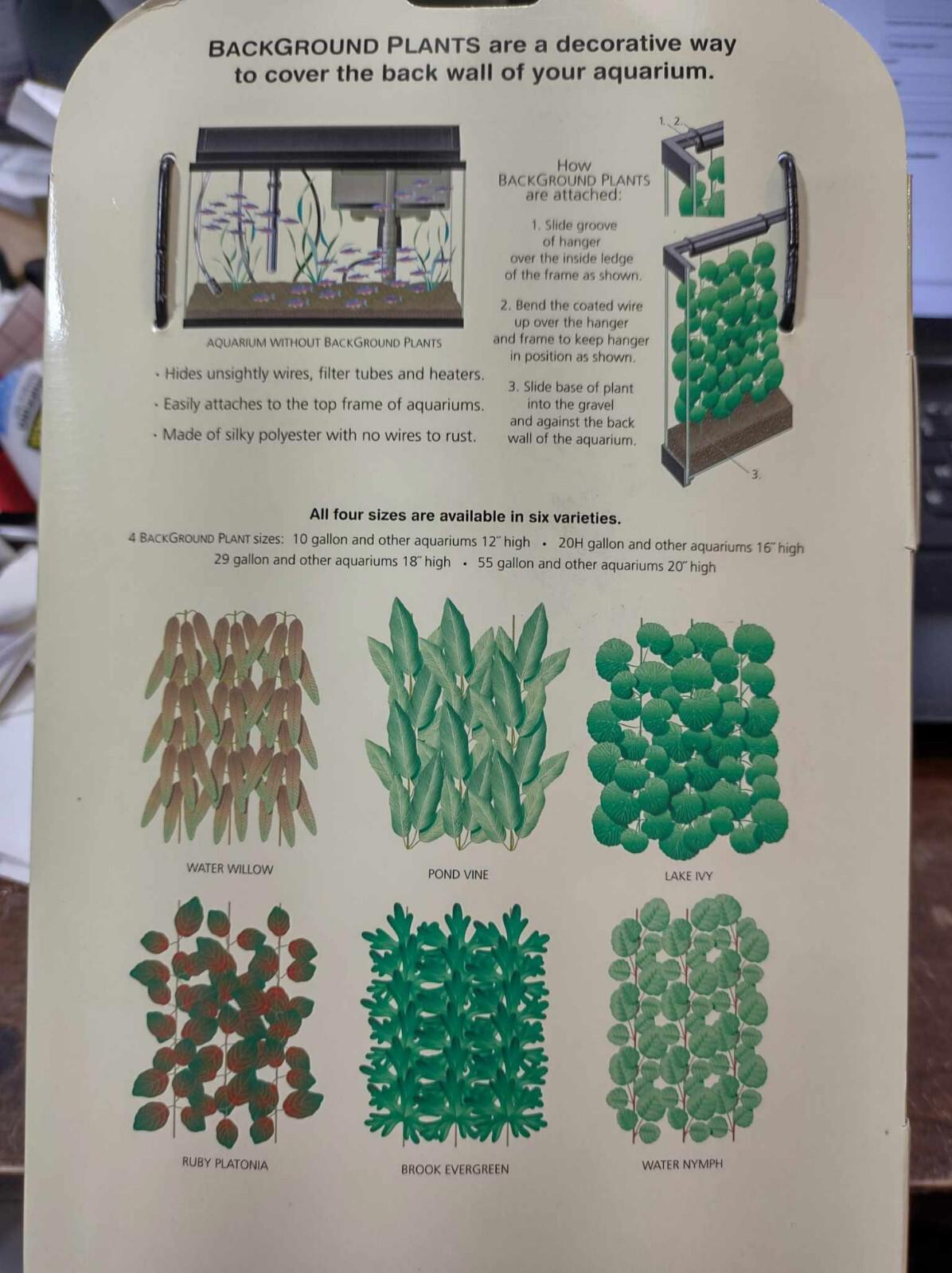 Background Plants are decorative aquarium plants for covering the back wall of your aquarium.
