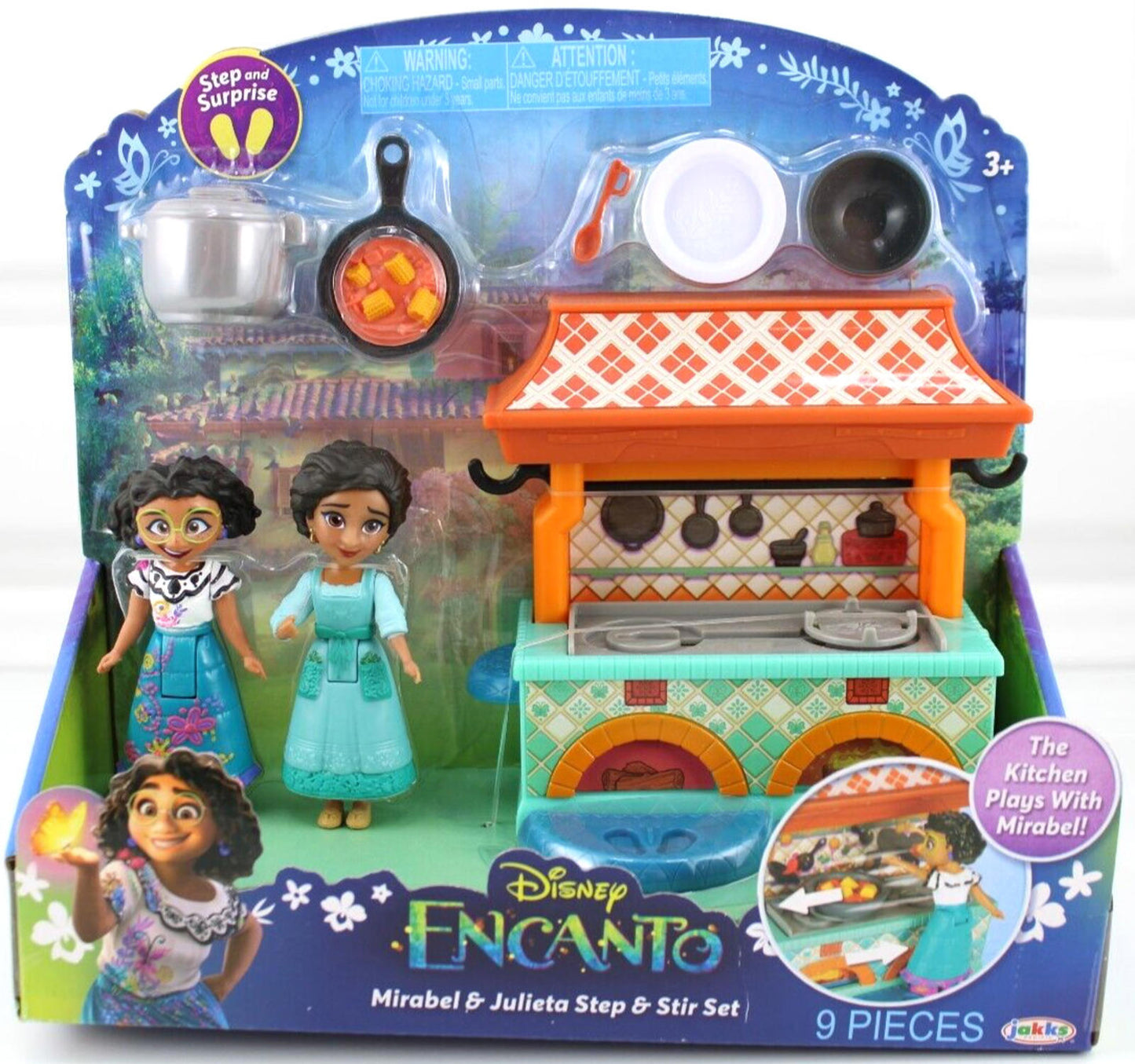 DISNEY ENCANTO MIRABEL & JULIETA STEP & STIR SET 9 PIECES PLAYSET & FIGURES 2022