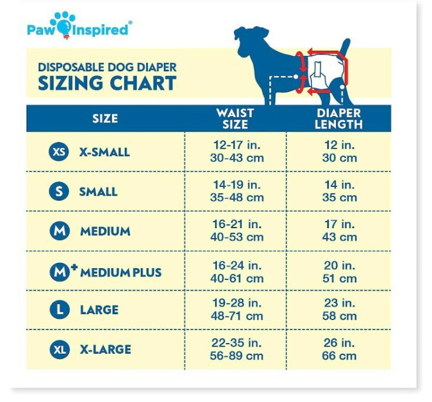 Paw Inspired Dog Diapers Female Disposable Diapers, Dogs Puppy in Heat Medium