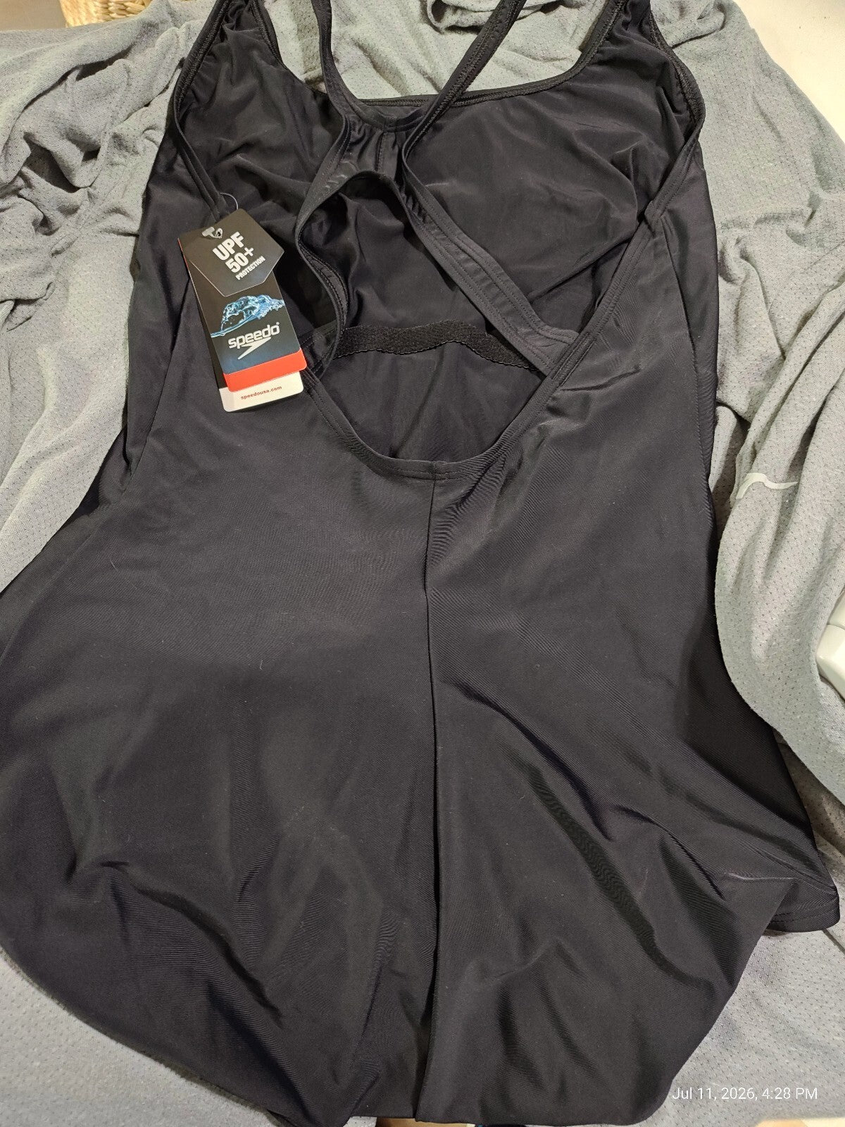 Speedo Women's Aquatic Moderate Ultraback Swimsuit, Black, Size 12