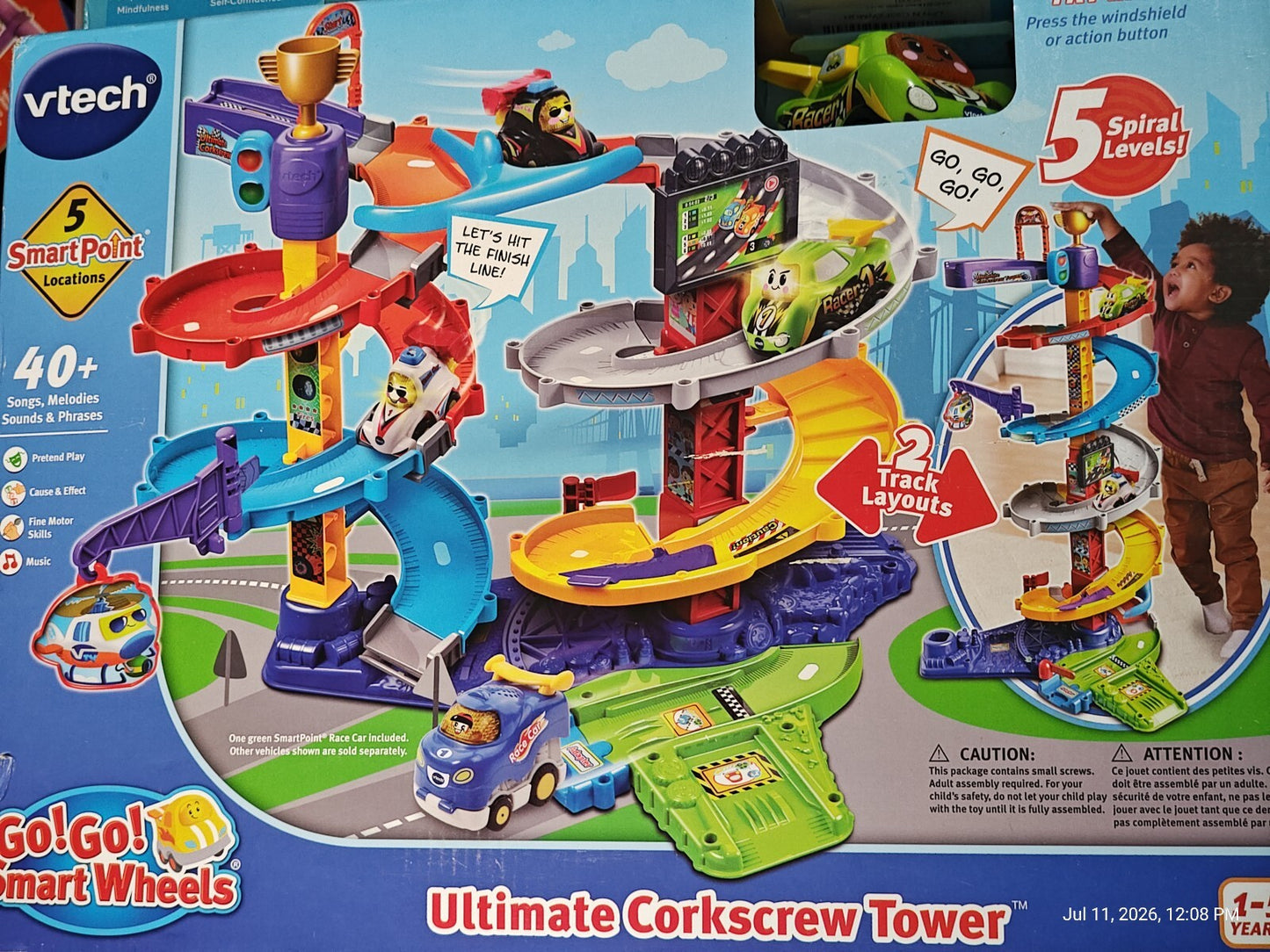 New 2020 Vtech Go! Go! Smart Wheels Ultimate Corkscrew Tower Children Car Track