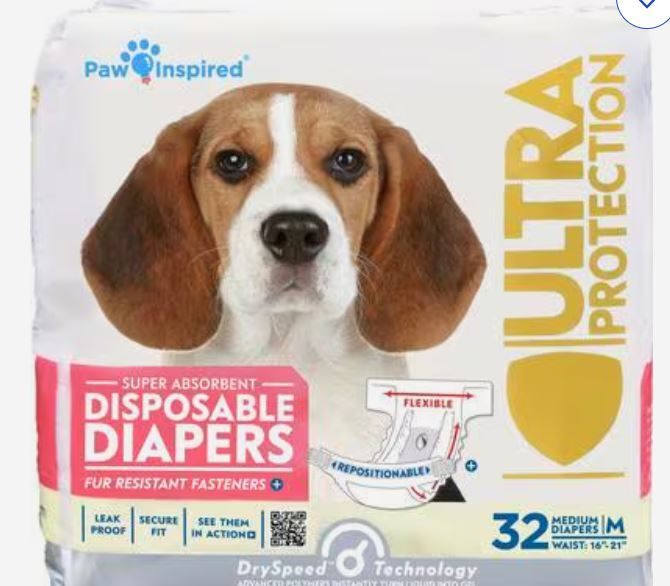 MEDIUM 32 COUNT Dog Diapers Female Disposable Diapers