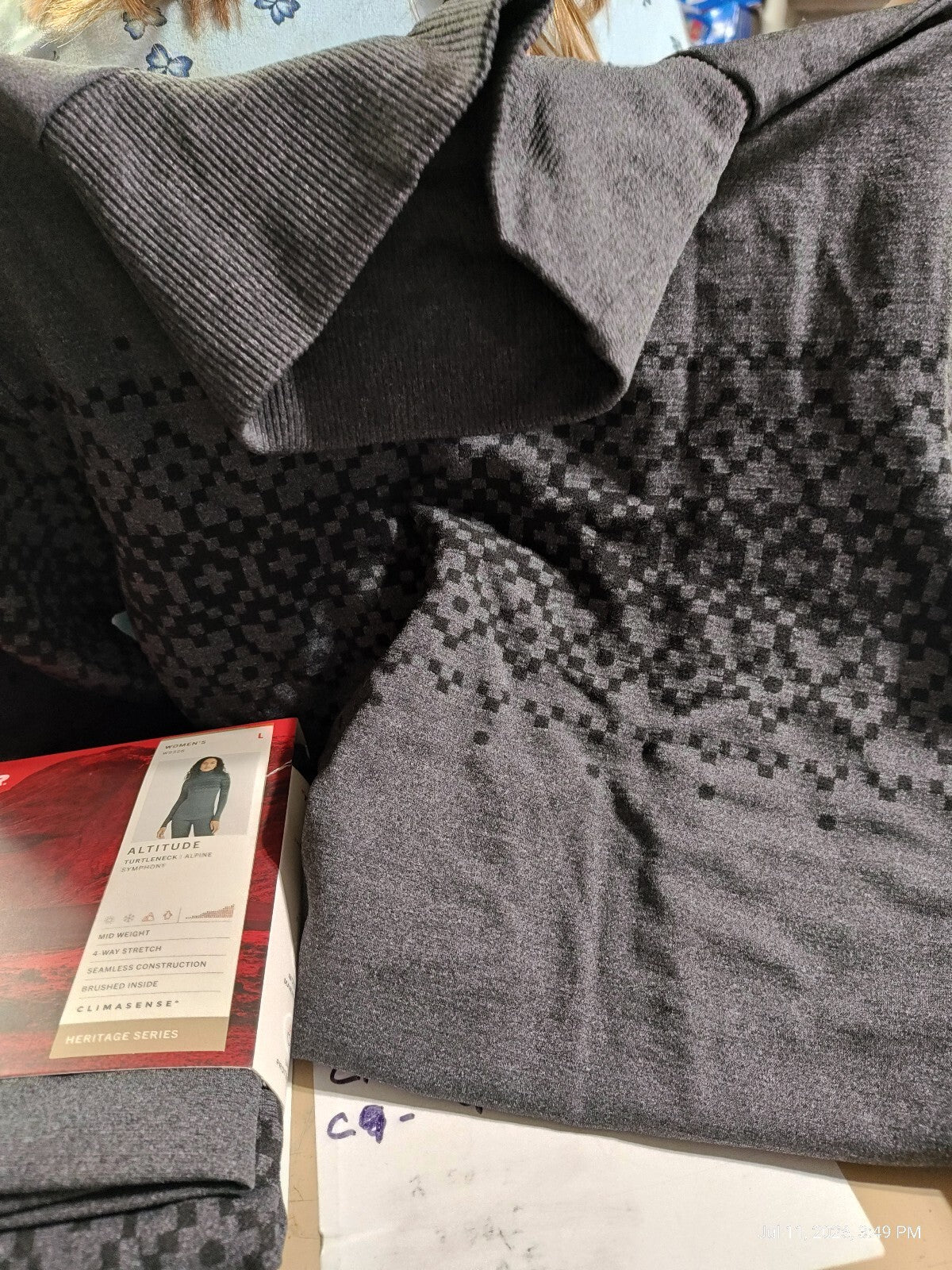 Terramar  3.0 Women's Gray Turtleneck Baselayer Shirt Size Xtra Large read notes