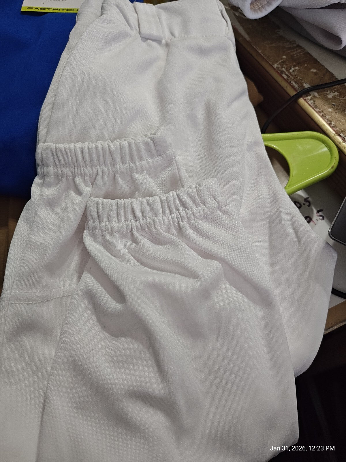 Easton Boy's  Baseball Pants Youth Sizes Full Length  Elastic Bottom White