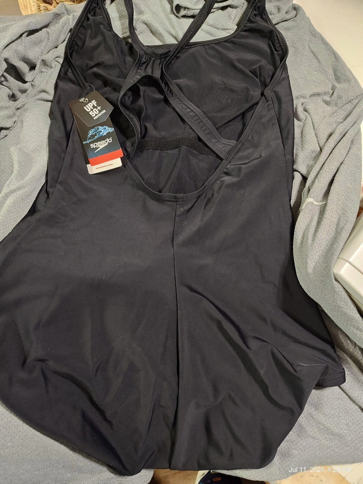 Speedo Women's Aquatic Moderate Ultraback Swimsuit, Black, Size 12