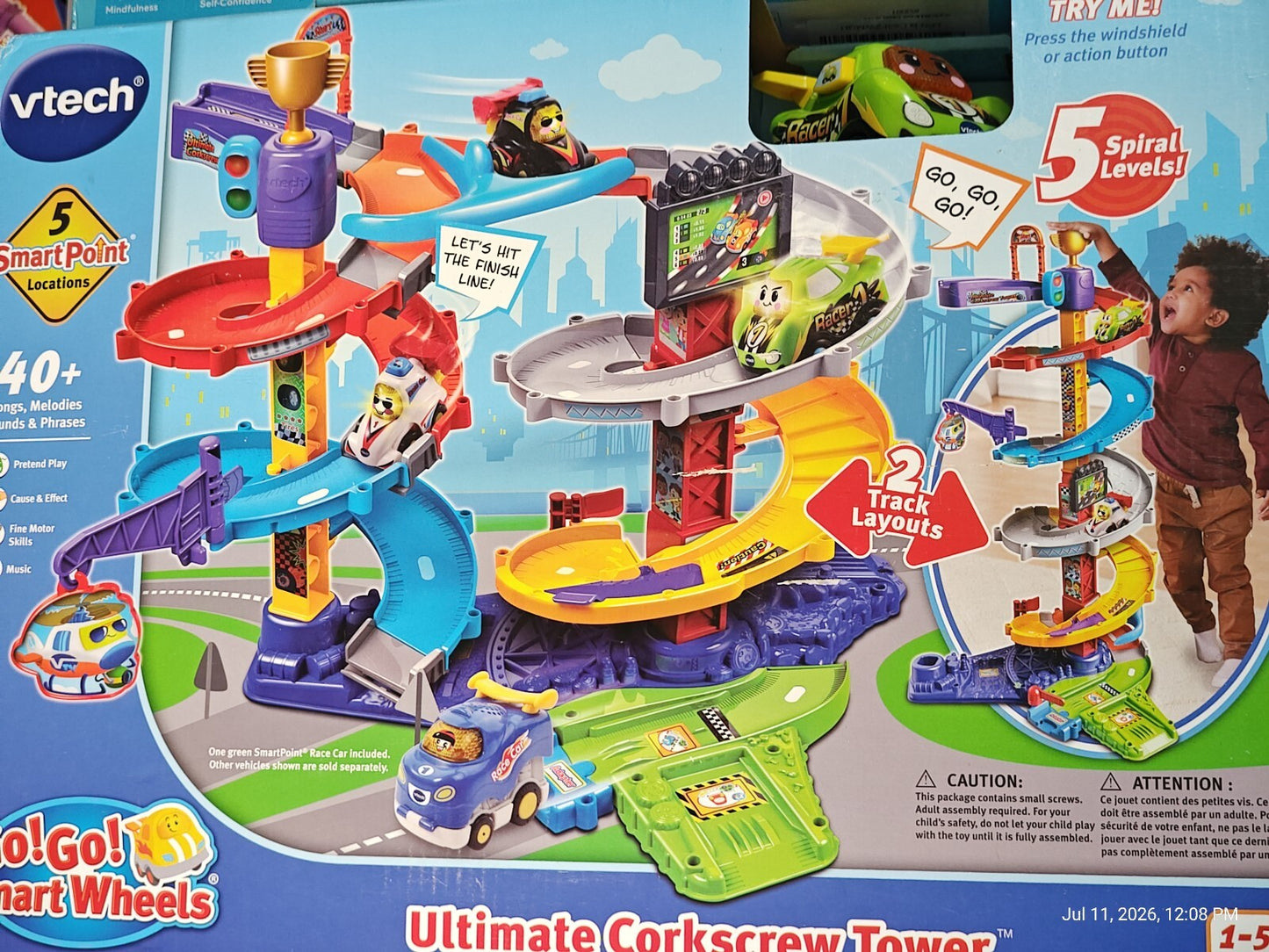New 2020 Vtech Go! Go! Smart Wheels Ultimate Corkscrew Tower Children Car Track