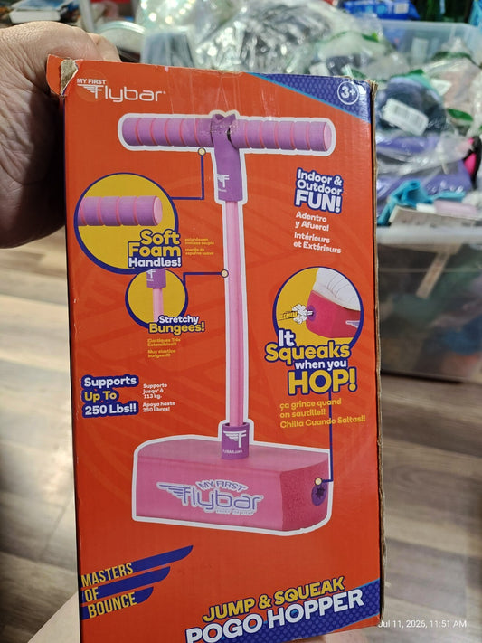 Flybar Pogo Hopper Squeaks Hopping Fun Pink NIB