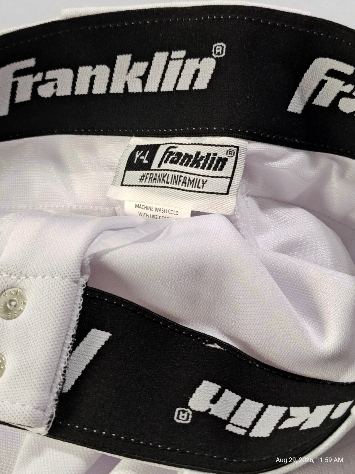 Franklin Deluxe Baseball- Softball Pants Youth LARGE