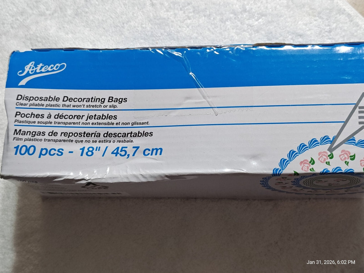 Ateco 18-Inch Disposable Decorating Bags, Pack of 100