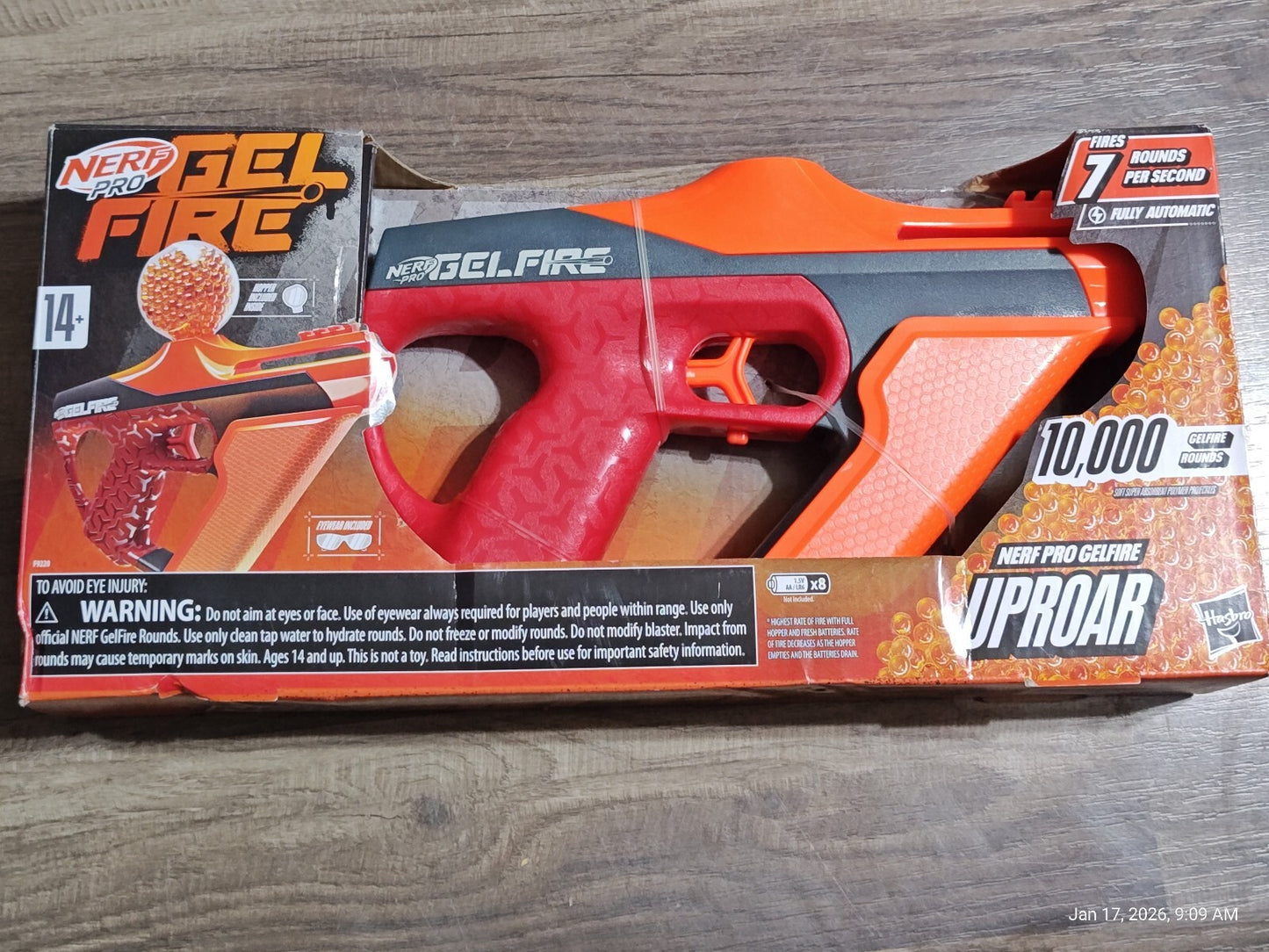 Nerf pro Gel fire uproar Fires 7 rounds a secound