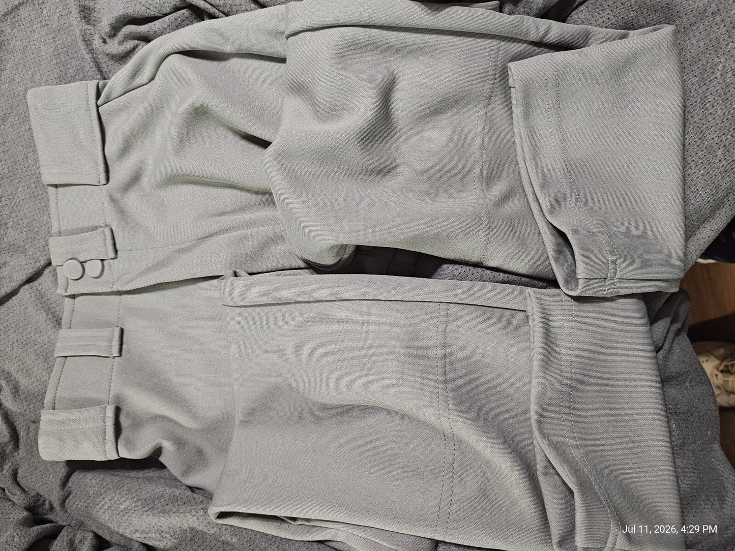 Rawlings Semi-Relaxed Full Length Baseball Pant | Solid Grey Youth Small