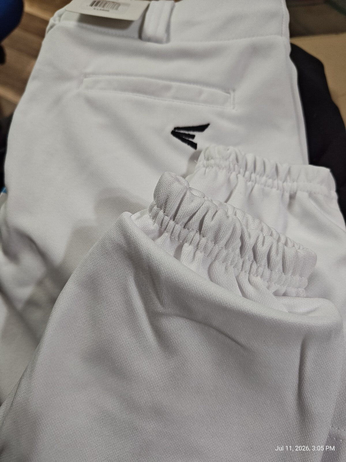 Easton Boy's  Baseball Pants Youth Sizes Full Length  Elastic Bottom White  XL