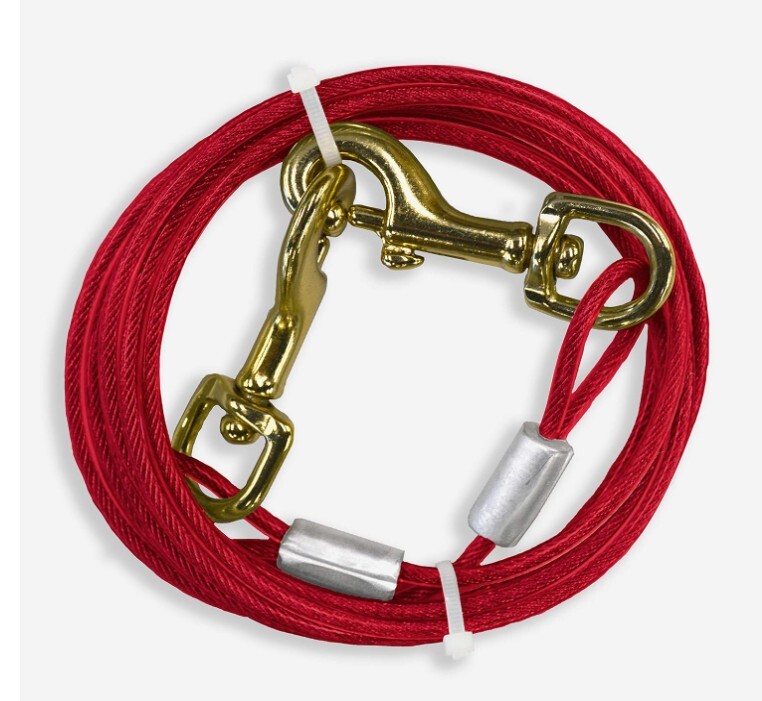 Four Paws Puppy Dog Tie Out Cable Red Puppy (15 Feet)