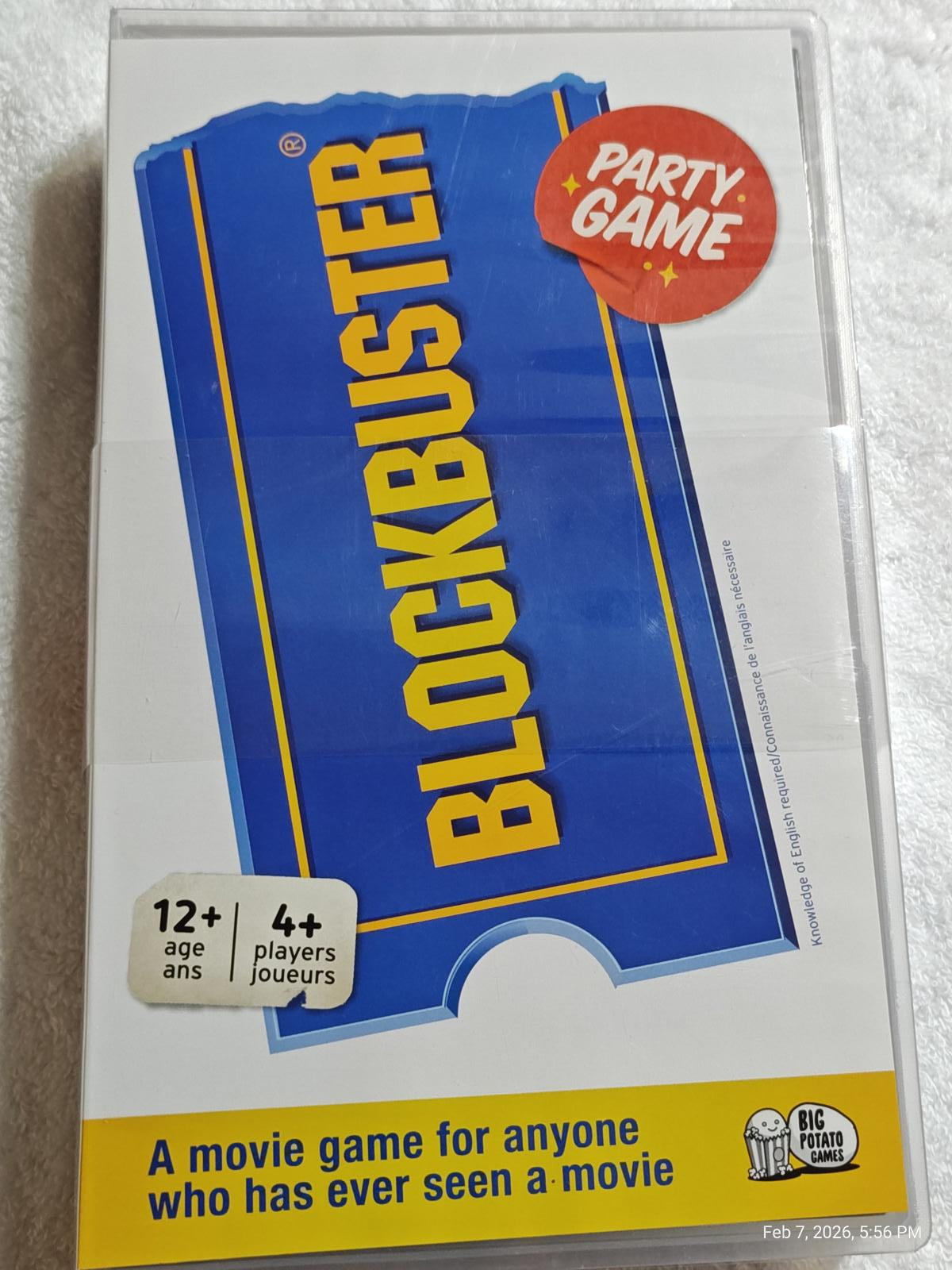 BLOCKBUSTER party game for 4 or more players, designed for ages 12 and up.