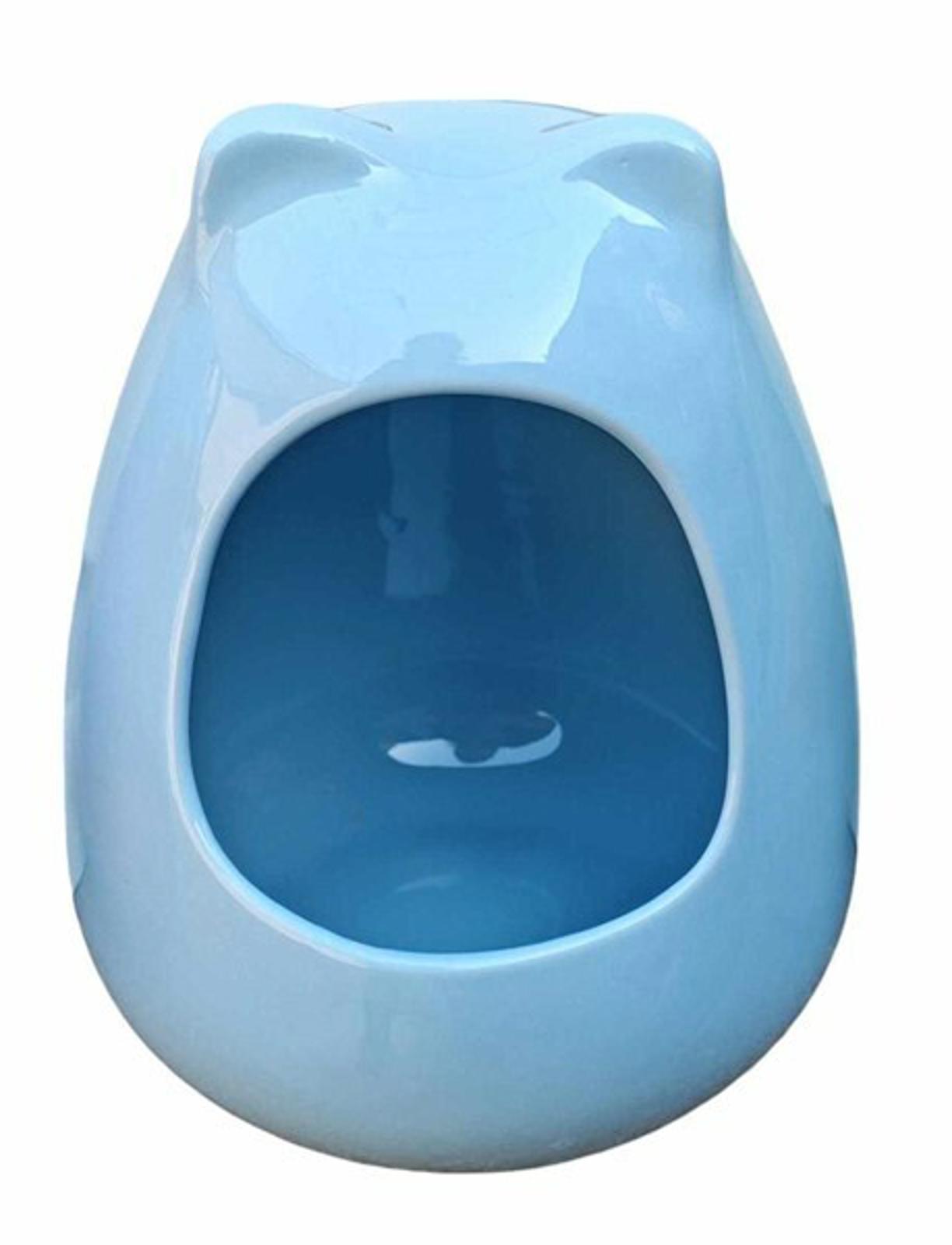 Blue Bear Cat Bed features a cozy cave design with a playful bear face.