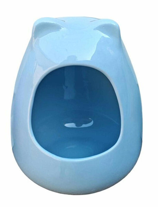 Blue Bear Cat Bed features a cozy cave design with a playful bear face.