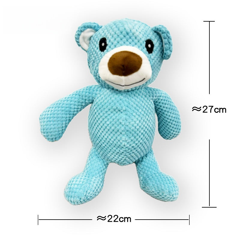 Blue Bear Plush Toy, soft and cuddly, measuring 27cm in height and 22cm in width.